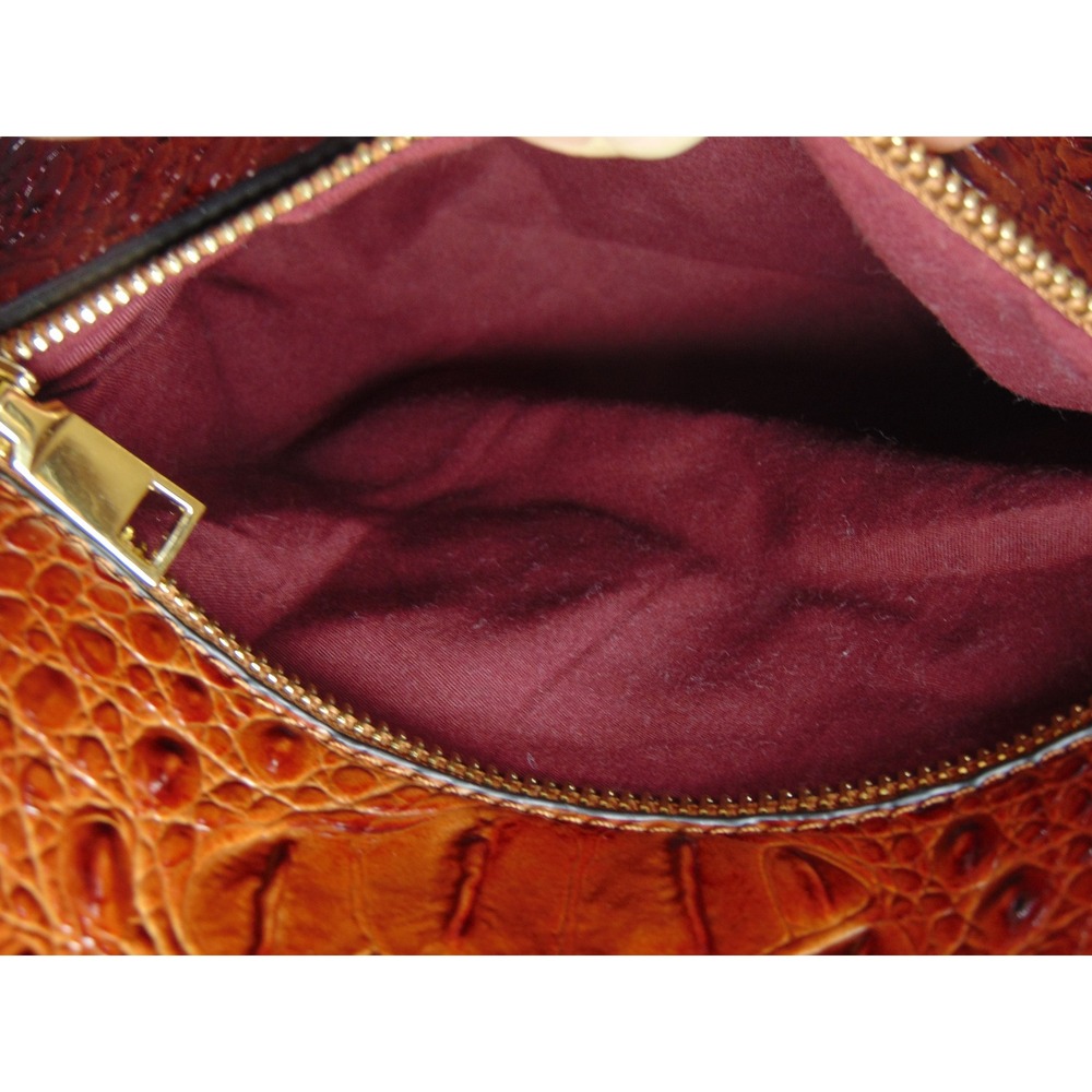 Brahmin Felicity Leather Backpack Brown Pecan Croc Embossed Melbourne Purse - Picture 13 of 14